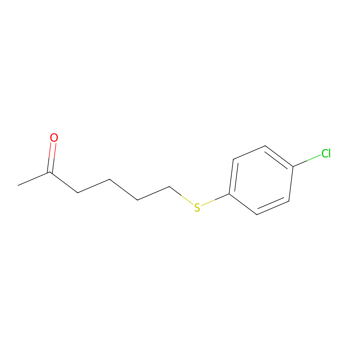 6-[(4-Chlorophenyl)sulfanyl]hexan-2-one molecular structure, CAS 1157610-80-4
