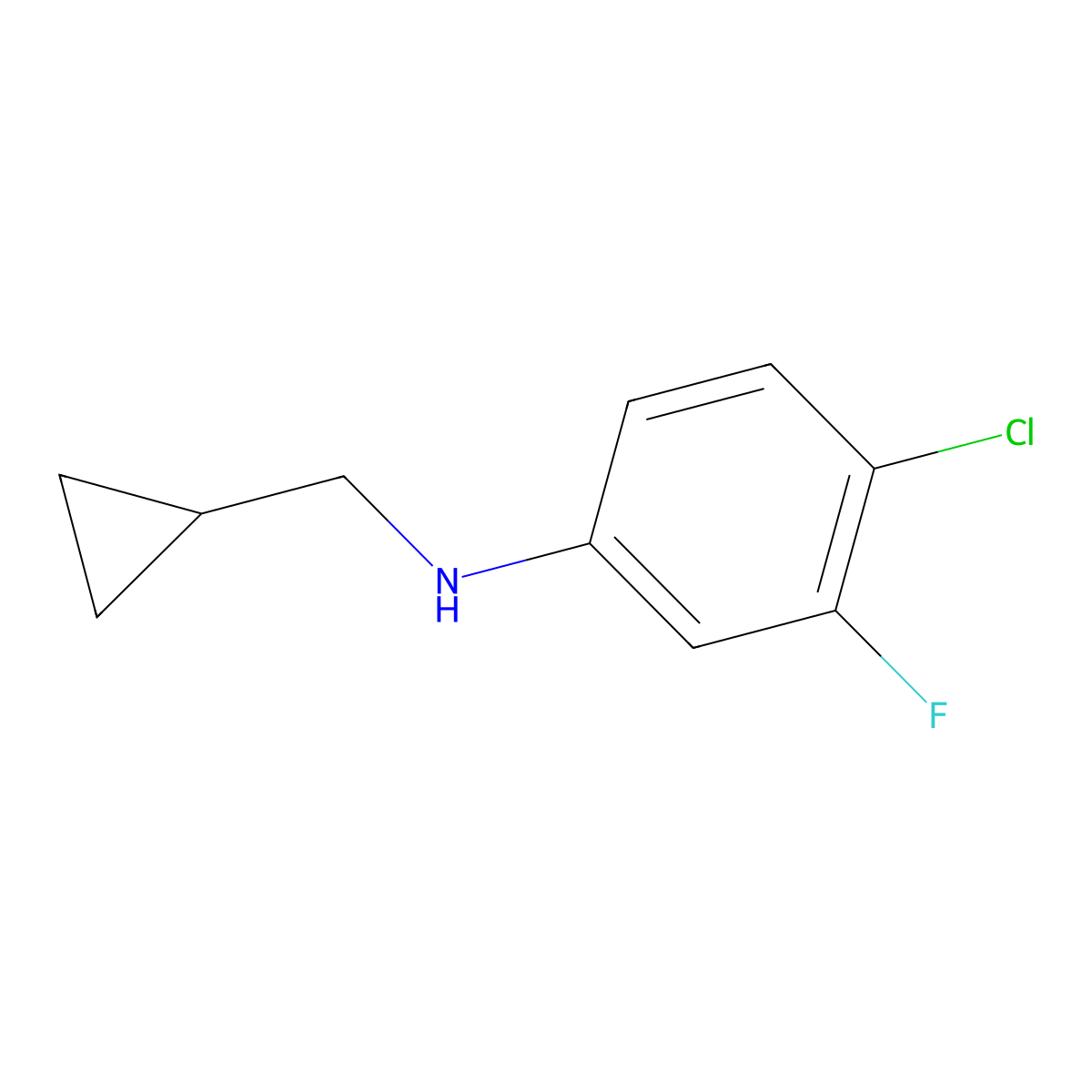 4-chloro-N-(cyclopropylmethyl)-3-fluoroaniline molecular structure, CAS 1157625-44-9