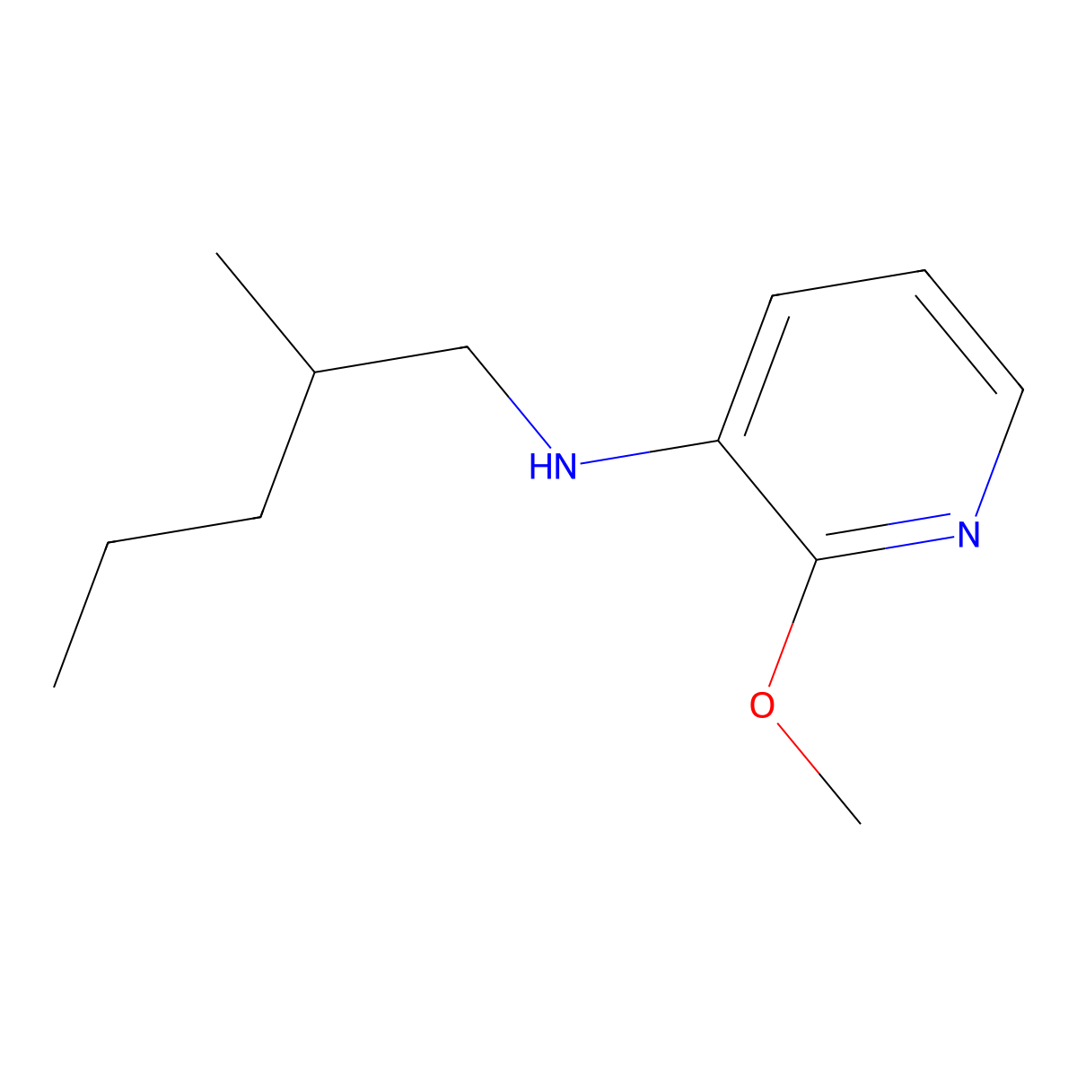 2-methoxy-N-(2-methylpentyl)pyridin-3-amine molecular structure, CAS 1157626-44-2