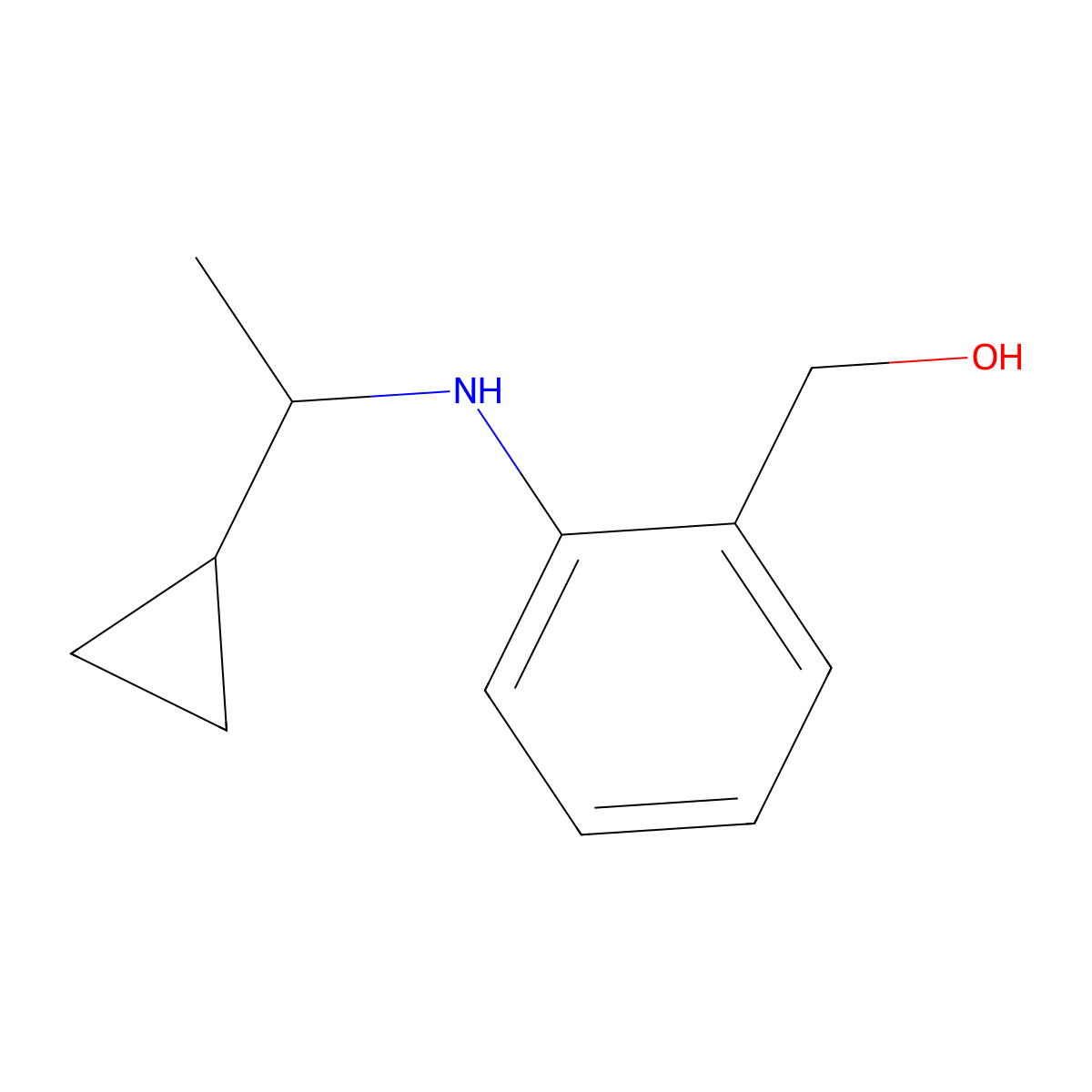 {2-[(1-Cyclopropylethyl)amino]phenyl}methanol molecular structure, CAS 1157627-78-5
