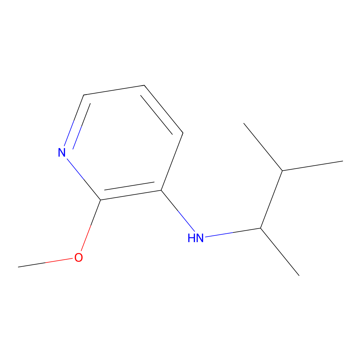 2-methoxy-N-(3-methylbutan-2-yl)pyridin-3-amine molecular structure, CAS 1157628-47-1