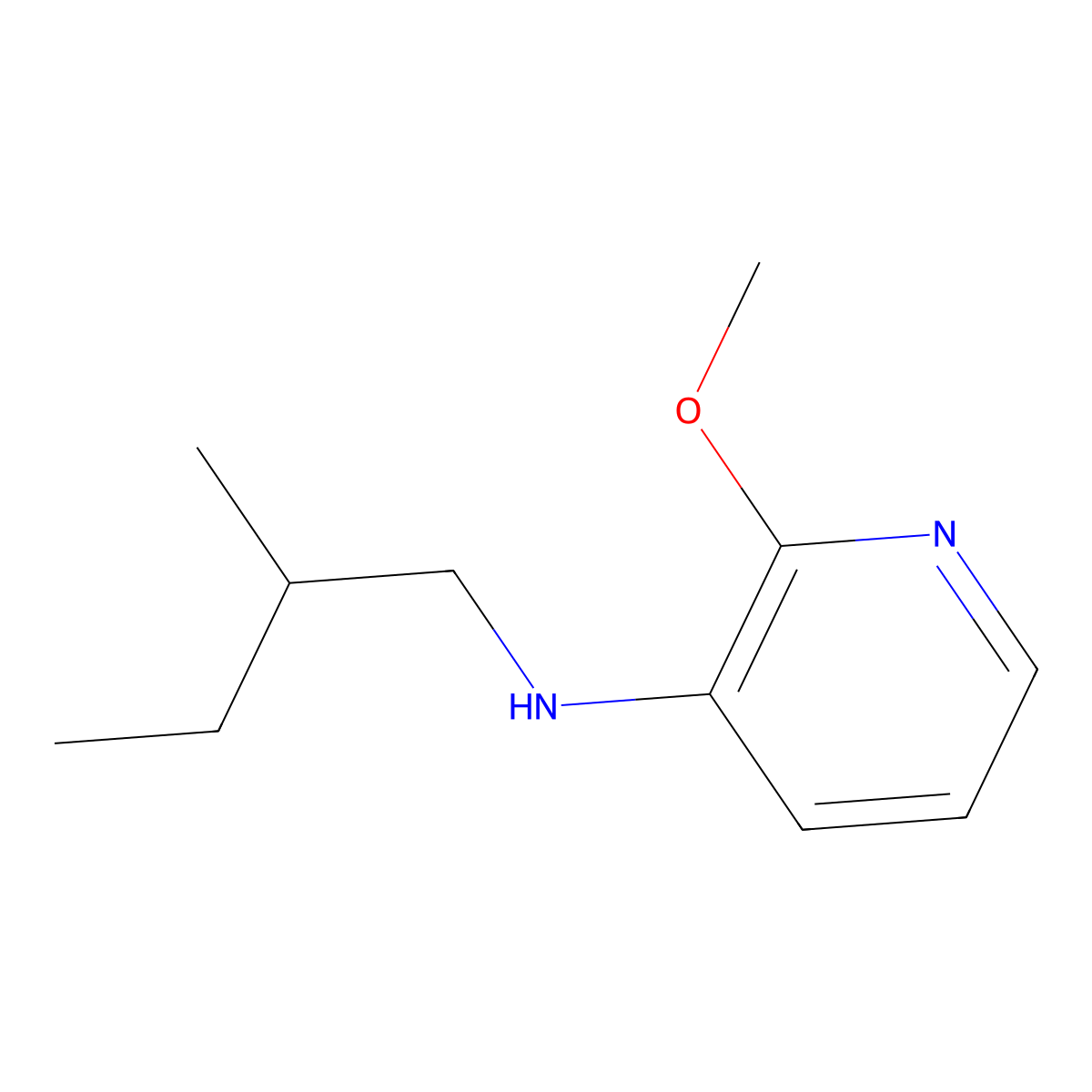 2-methoxy-N-(2-methylbutyl)pyridin-3-amine molecular structure, CAS 1157628-75-5