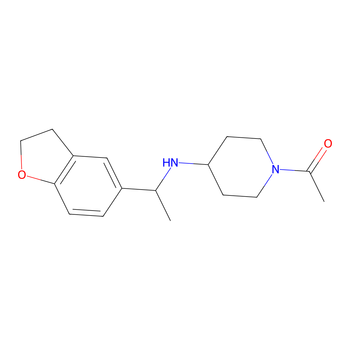 1-(4-{[1-(2,3-Dihydro-1-benzofuran-5-yl)ethyl]amino}piperidin-1-yl)ethan-1-one molecular structure, CAS 1157628-97-1