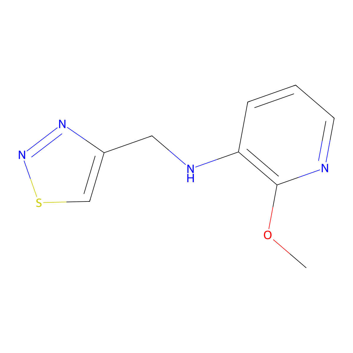 2-methoxy-N-[(1,2,3-thiadiazol-4-yl)methyl]pyridin-3-amine molecular structure, CAS 1157632-32-0