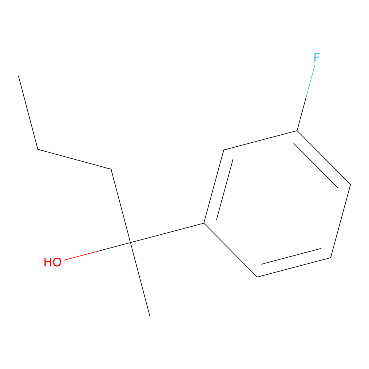2-(3-Fluorophenyl)-2-pentanol molecular structure, CAS 1157635-91-0