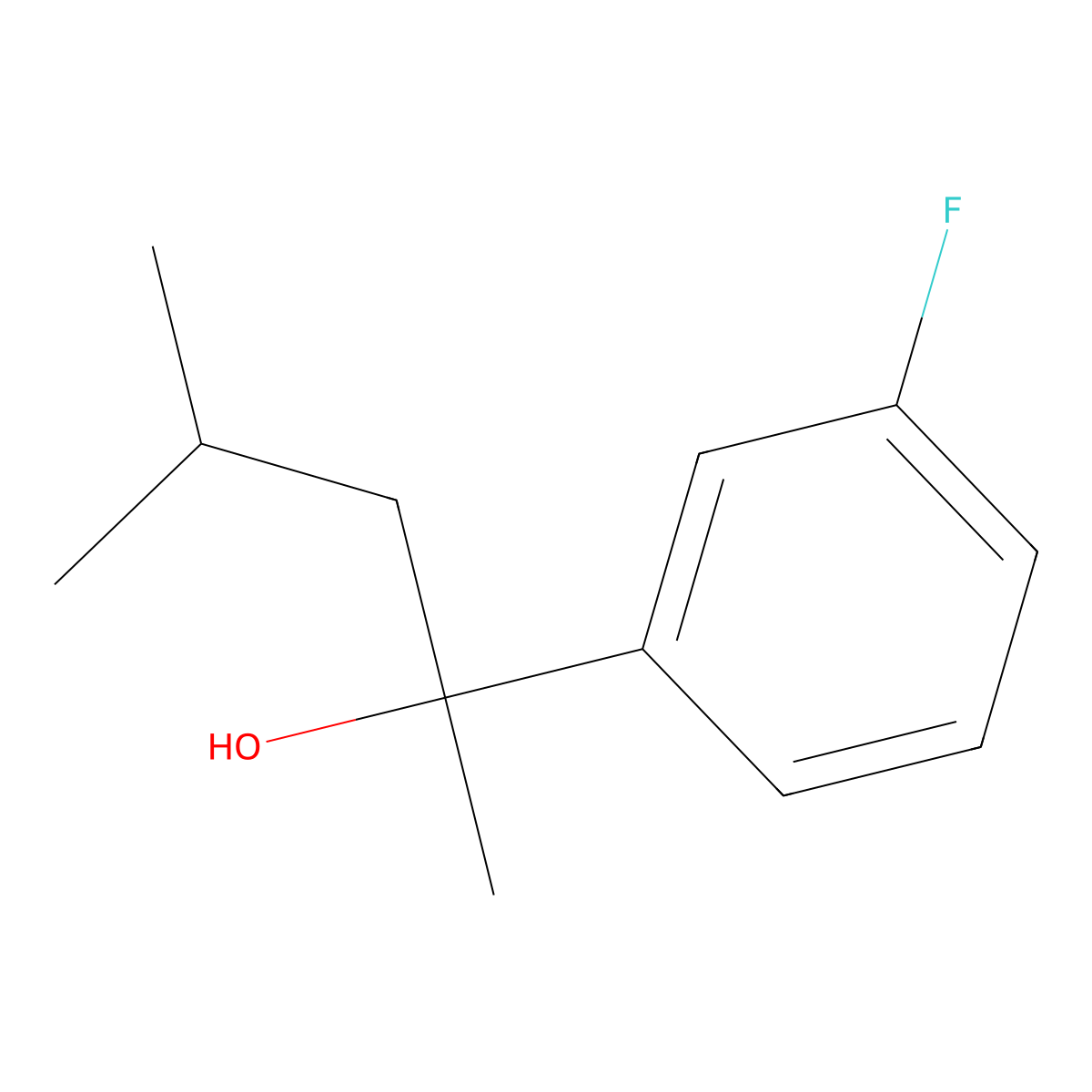3-Fluoro-alpha-methyl-alpha-(2-methylpropyl)benZenemethanol molecular structure, CAS 1157636-23-1