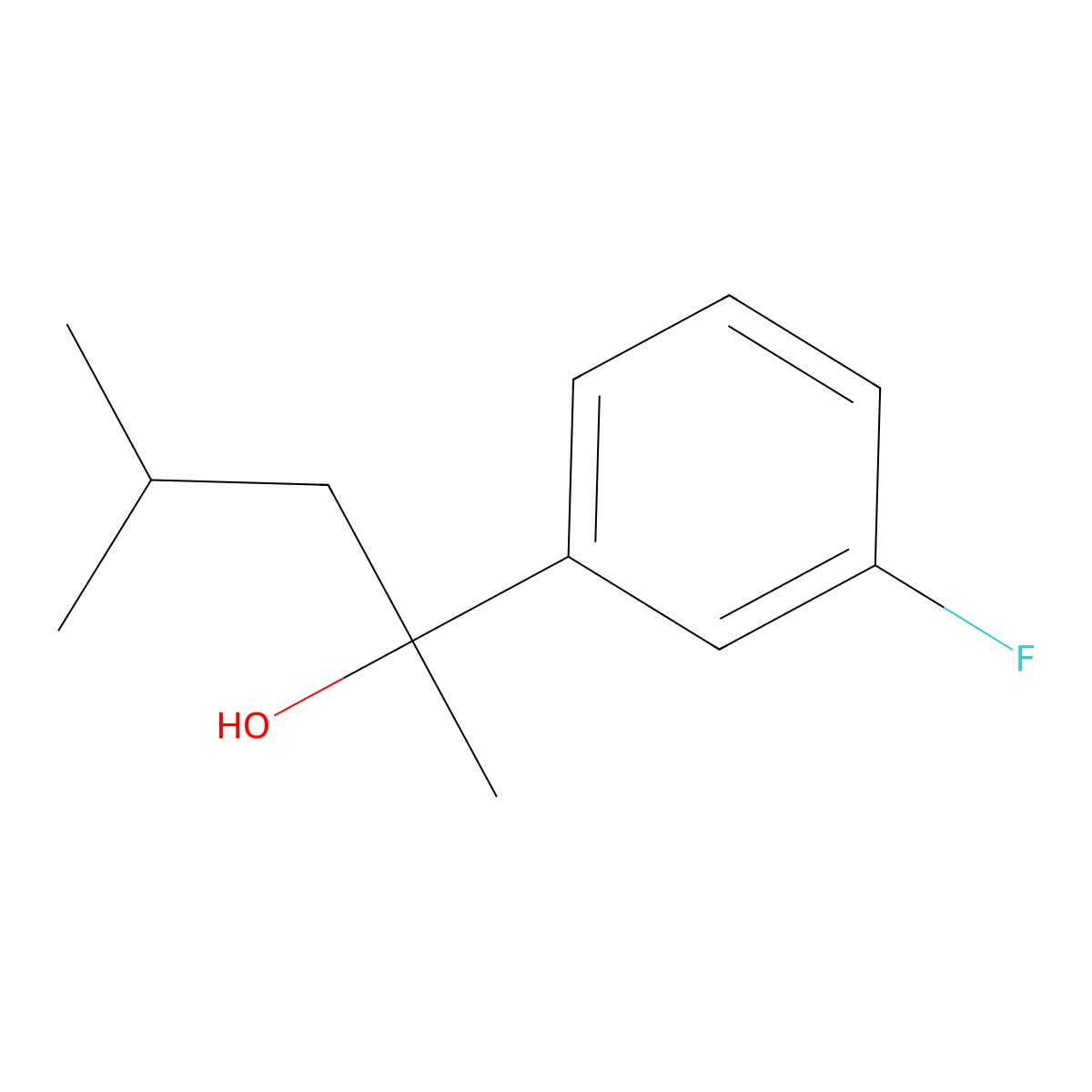 3-Fluoro-alpha-methyl-alpha-(2-methylpropyl)benZenemethanol molecular structure, CAS 1157636-23-1