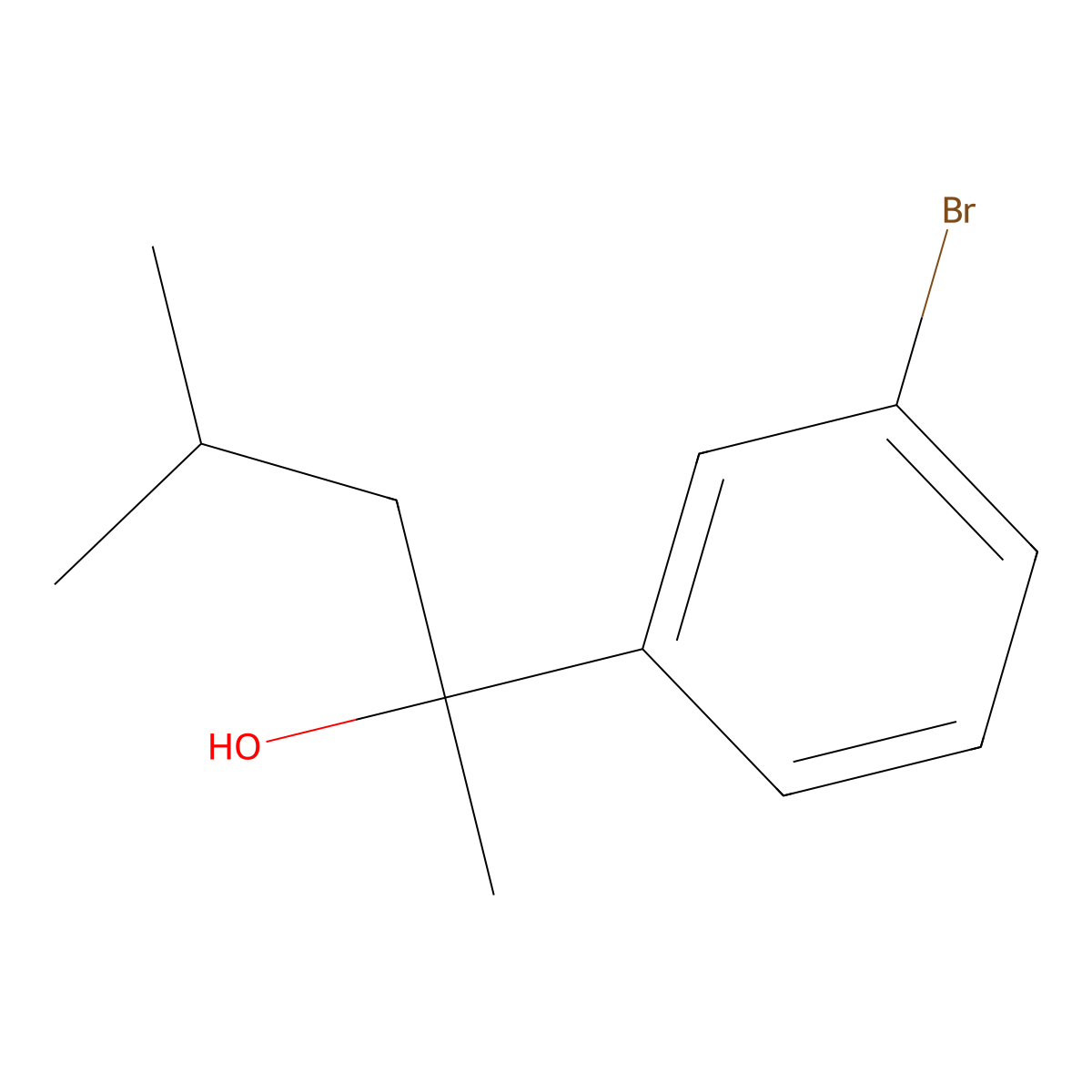 3-Bromo-alpha-methyl-alpha-(2-methylpropyl)benZenemethanol molecular structure, CAS 1157637-34-7