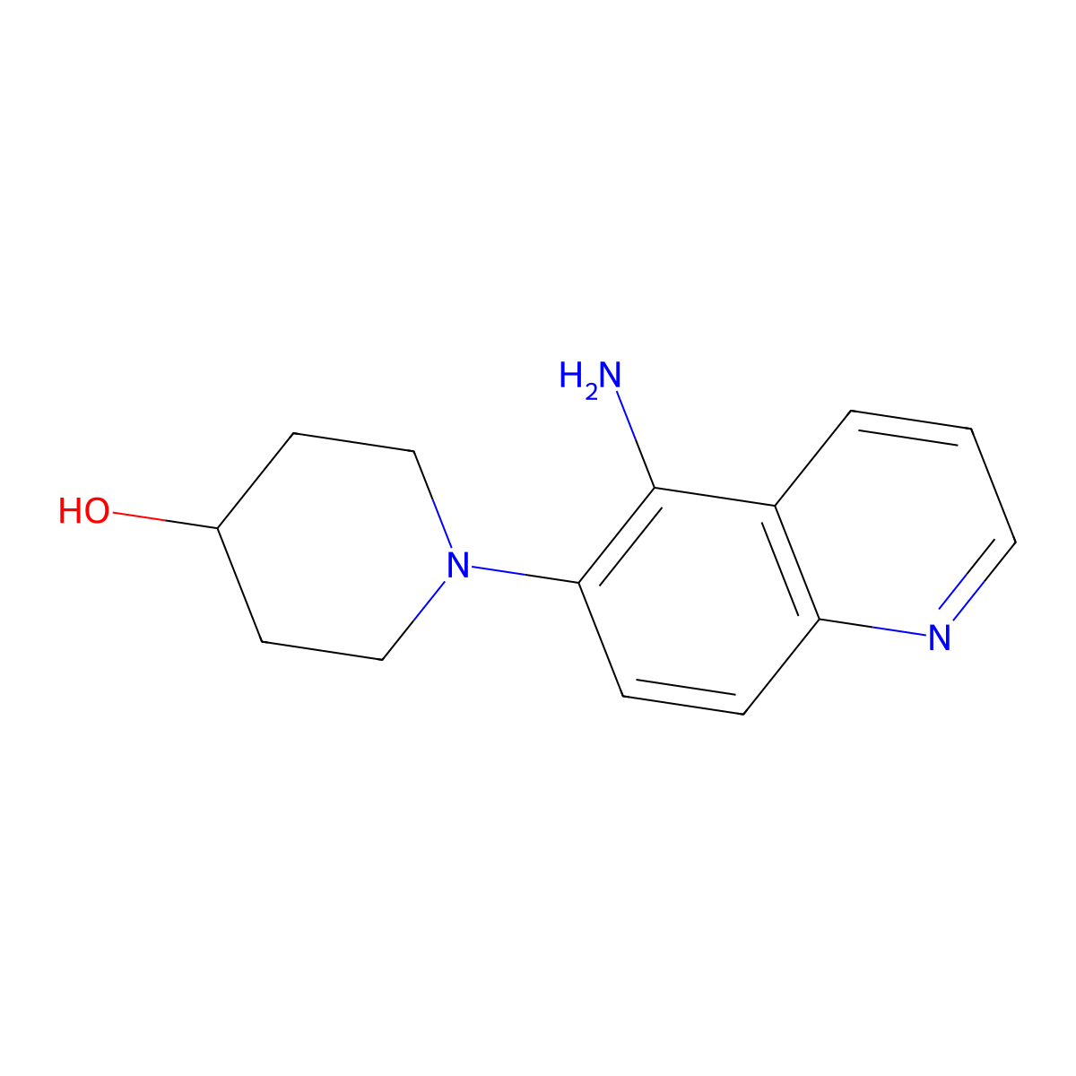 1-(5-Aminoquinolin-6-yl)piperidin-4-ol molecular structure, CAS 1157642-42-6