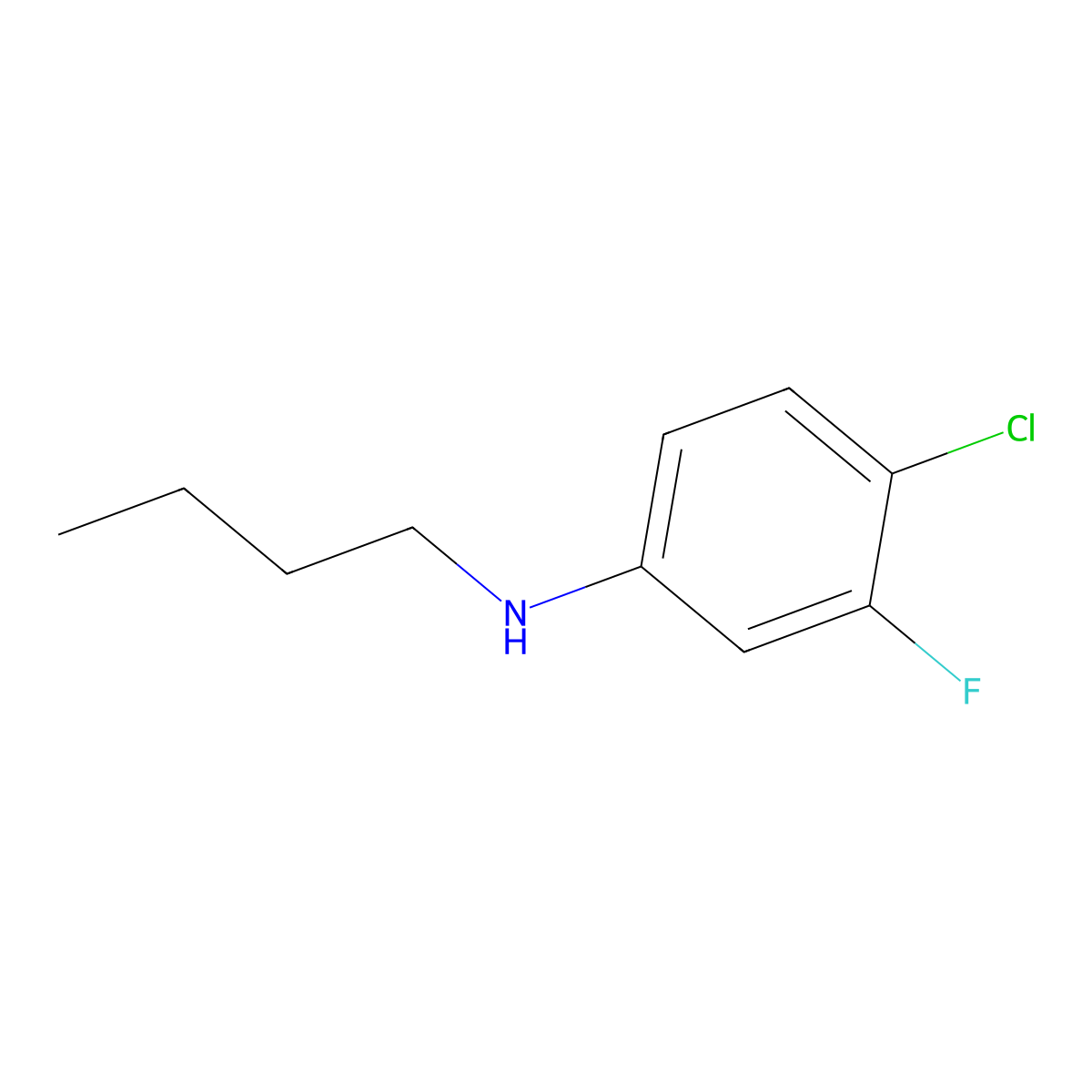 N-butyl-4-chloro-3-fluoroaniline molecular structure, CAS 1157643-94-1