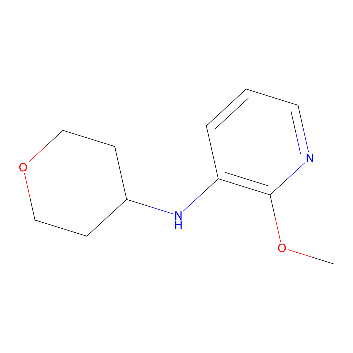 2-methoxy-N-(oxan-4-yl)pyridin-3-amine molecular structure, CAS 1157646-30-4