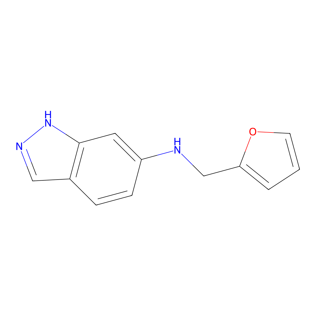 N-(furan-2-ylmethyl)-2H-indazol-6-amine molecular structure, CAS 1157654-32-4