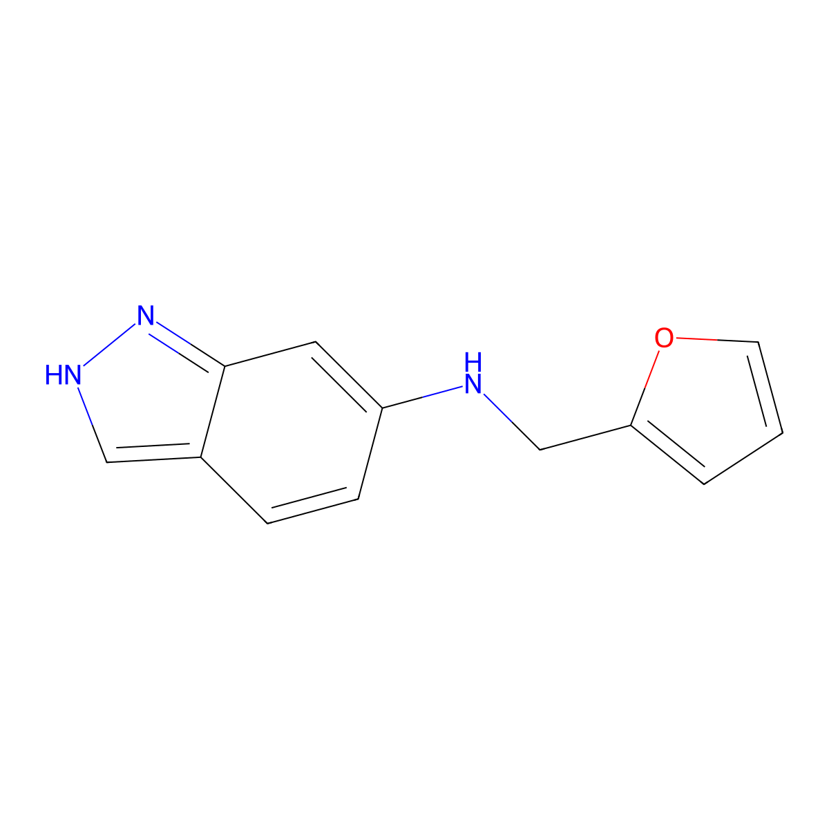 N-(furan-2-ylmethyl)-2H-indazol-6-amine molecular structure, CAS 1157654-32-4