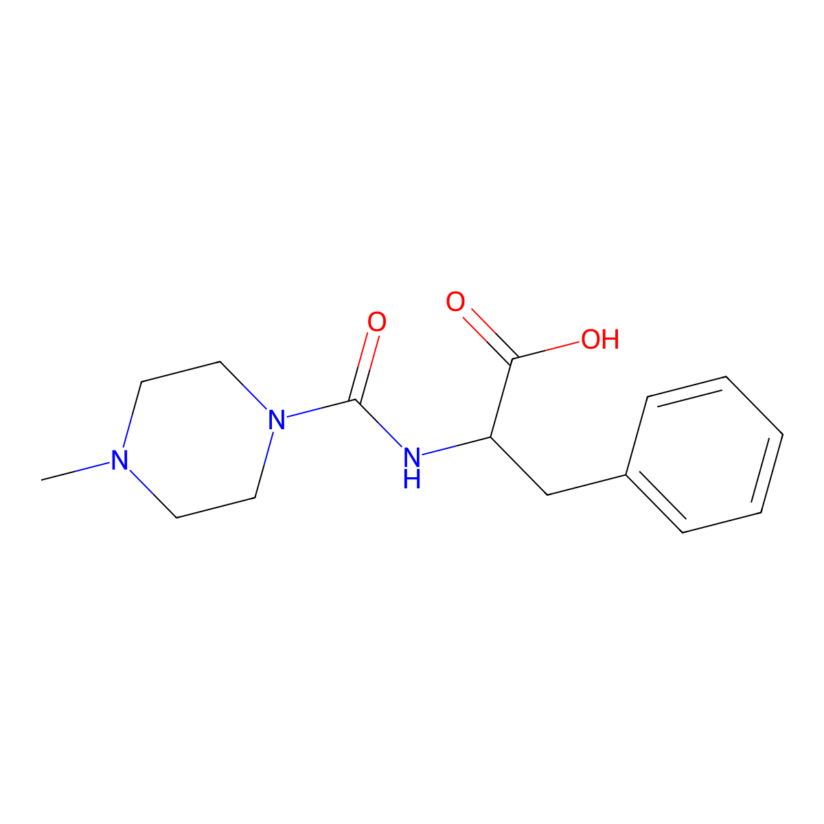 (2S)-2-[(4-methylpiperazine-1-carbonyl)amino]-3-phenylpropanoic acid molecular structure, CAS 115766-11-5