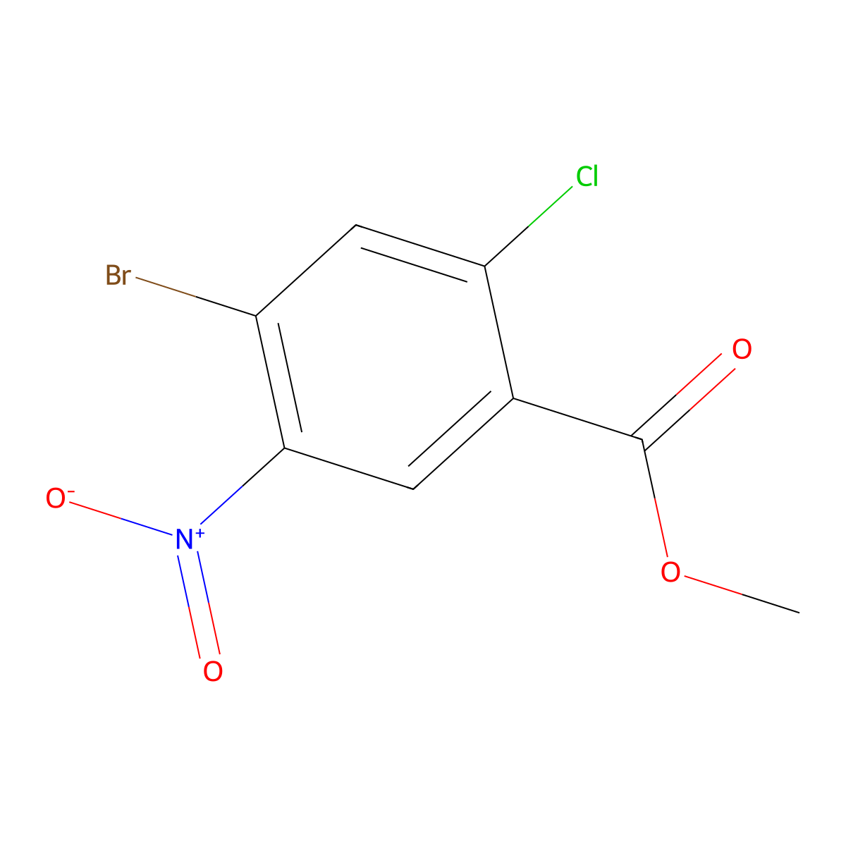 Methyl 4-bromo-2-chloro-5-nitrobenzoate molecular structure, CAS 1157672-86-0