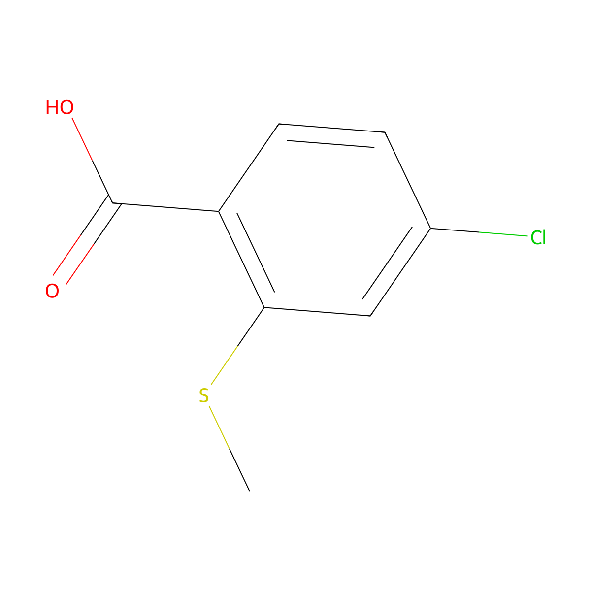 4-Chloro-2-(methylthio)benzoic acid molecular structure, CAS 115768-63-3