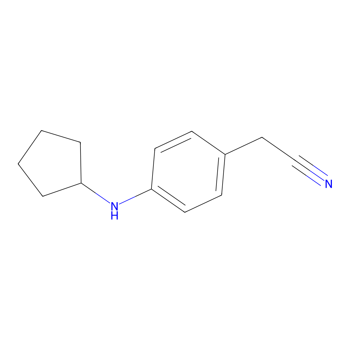 2-[4-(Cyclopentylamino)phenyl]acetonitrile molecular structure, CAS 1157684-85-9