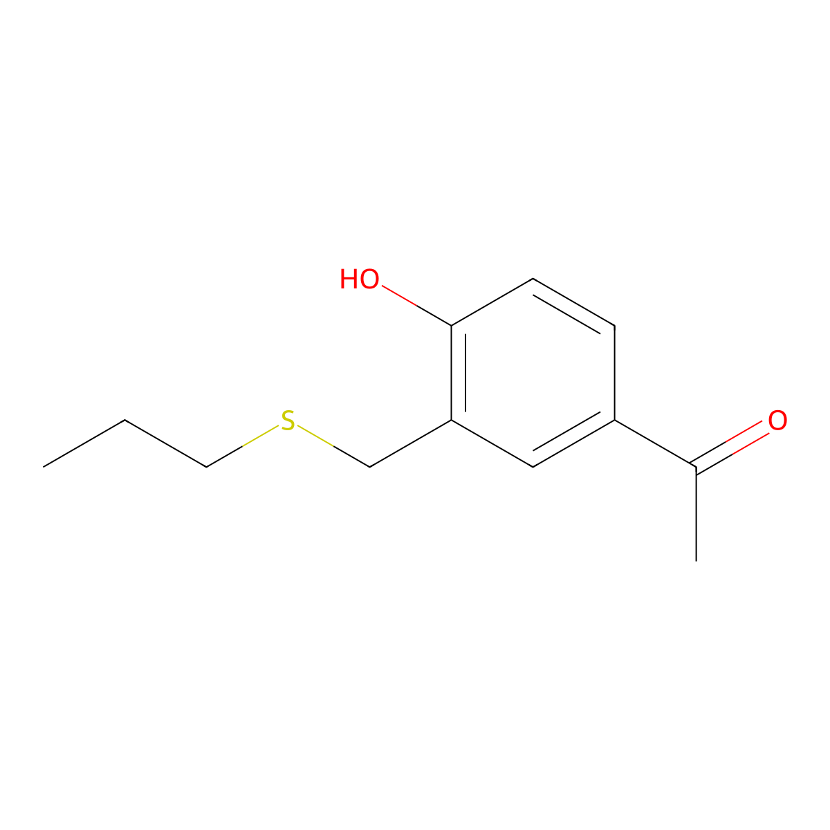 1-{4-Hydroxy-3-[(propylsulfanyl)methyl]phenyl}ethan-1-one molecular structure, CAS 1157691-02-5