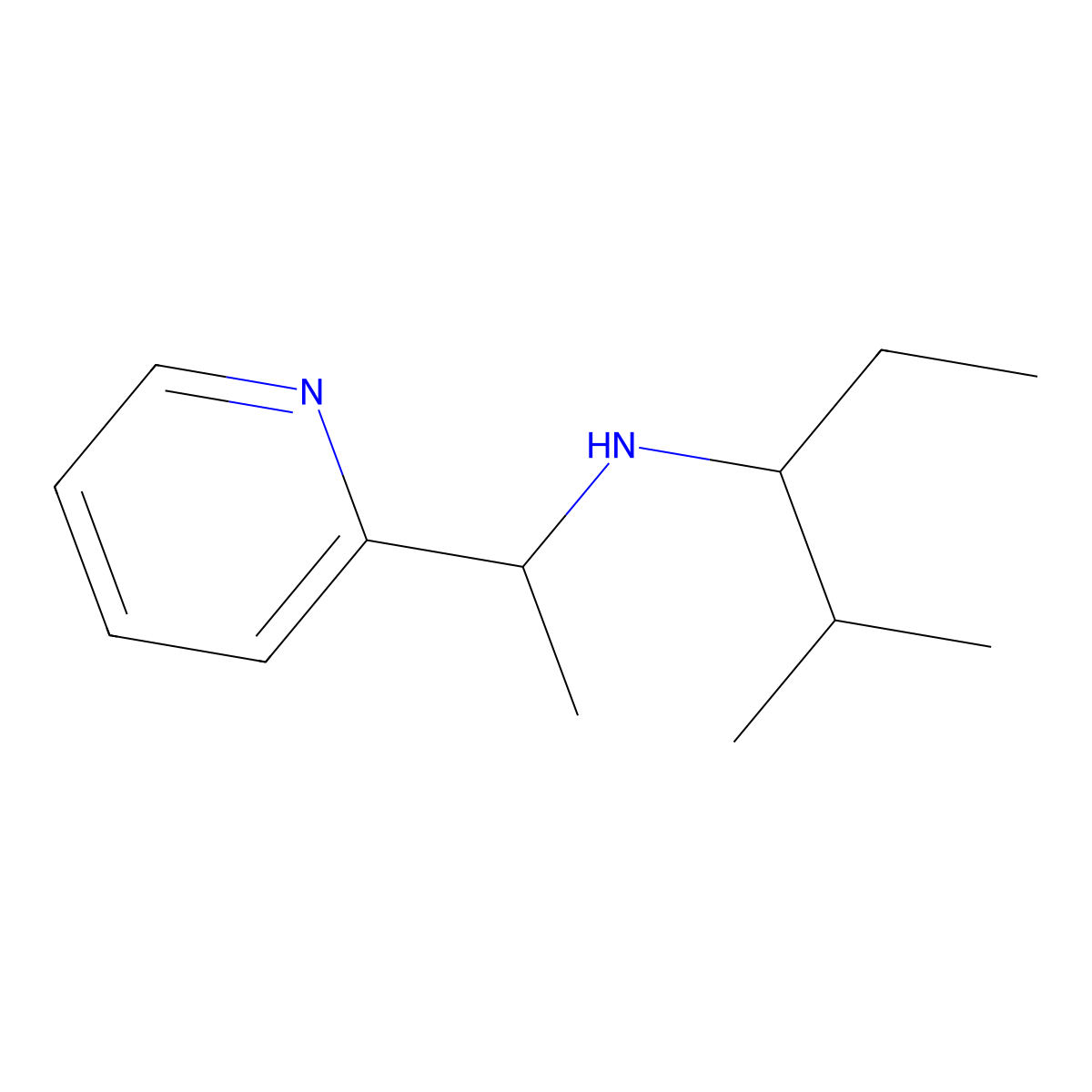 (2-Methylpentan-3-yl)[1-(pyridin-2-yl)ethyl]amine molecular structure, CAS 1157691-65-0