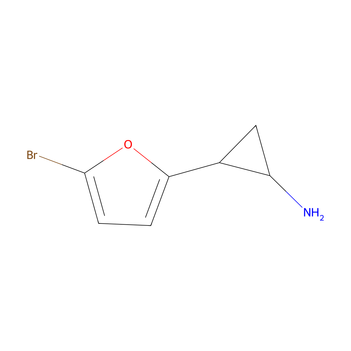 2-(5-Bromofuran-2-yl)cyclopropan-1-amine molecular structure, CAS 1157693-28-1
