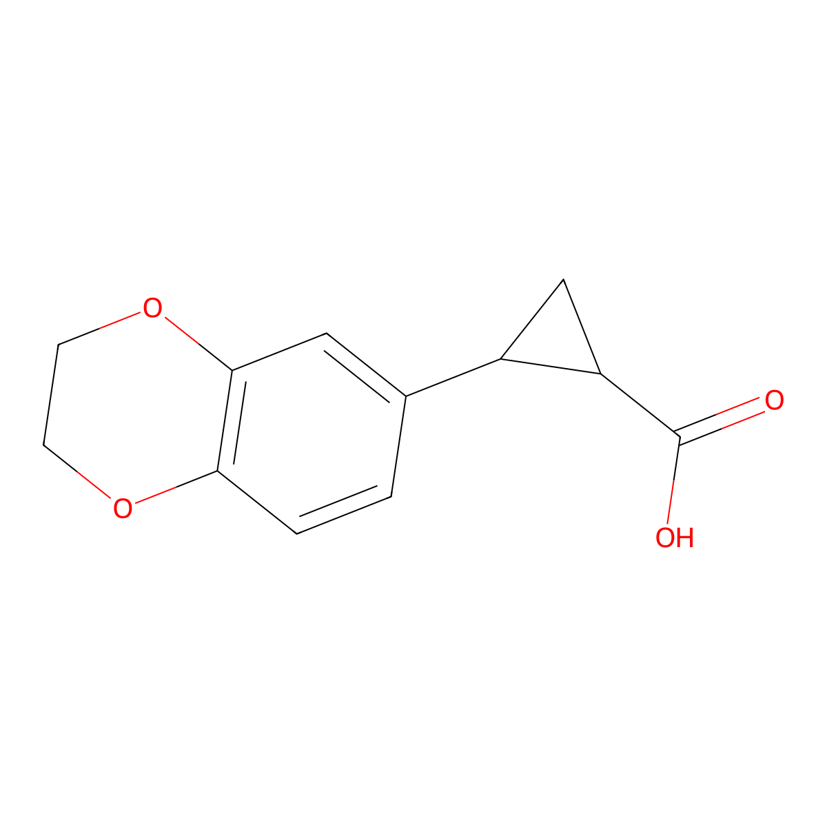 2-(2,3-Dihydro-1,4-benzodioxin-6-yl)cyclopropane-1-carboxylic acid molecular structure, CAS 1157698-08-2