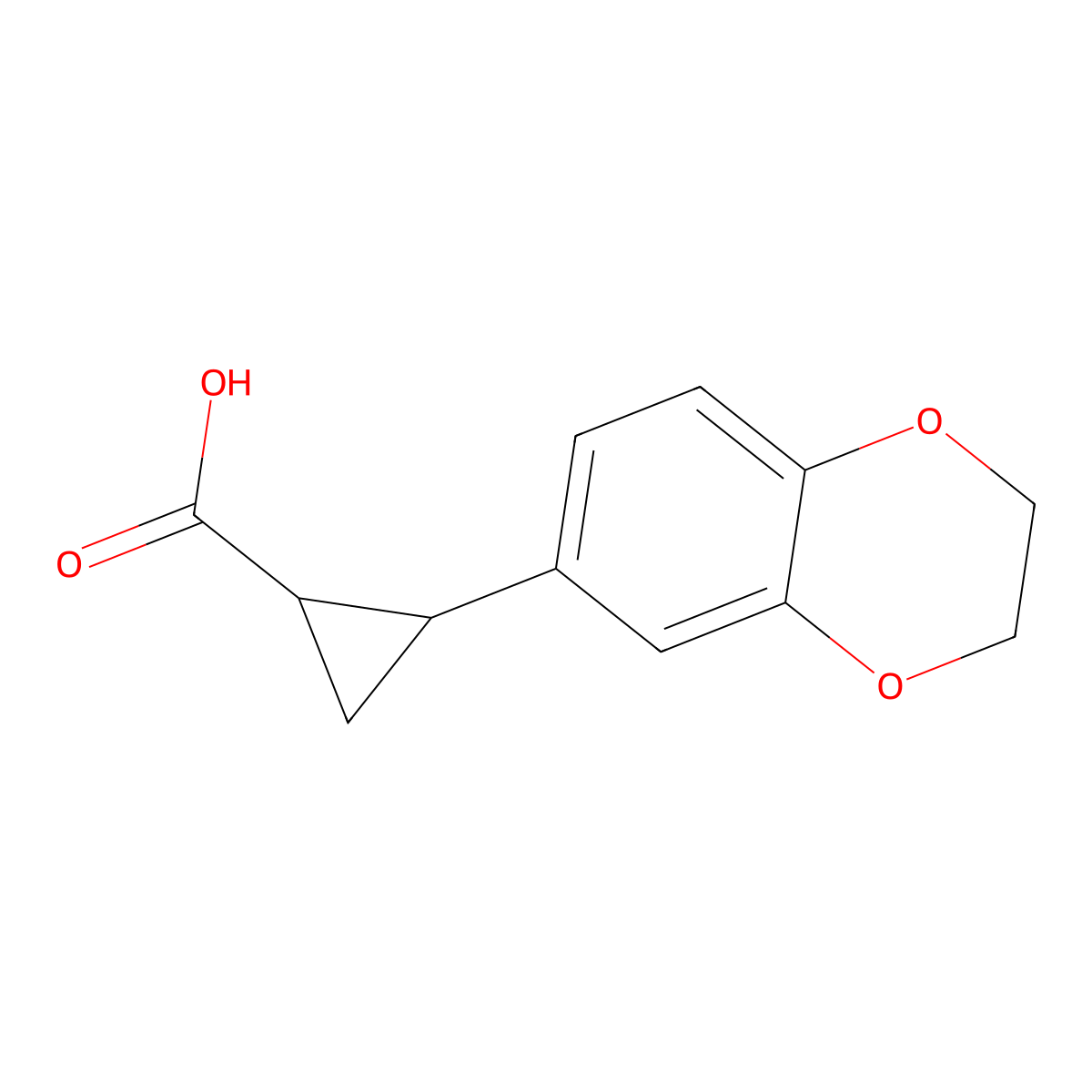 2-(2,3-Dihydro-1,4-benzodioxin-6-yl)cyclopropane-1-carboxylic acid molecular structure, CAS 1157698-08-2