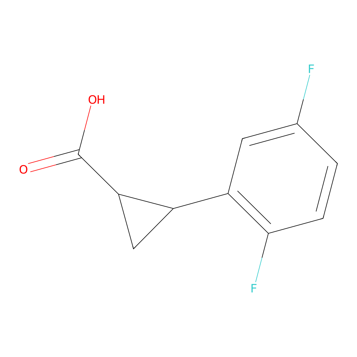 2-(2,5-Difluorophenyl)cyclopropane-1-carboxylic acid molecular structure, CAS 1157698-34-4