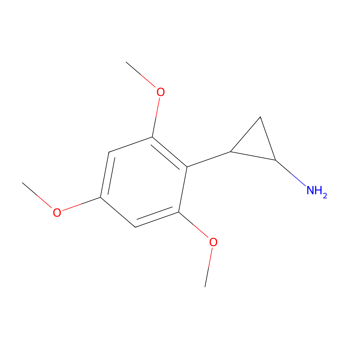 2-(2,4,6-Trimethoxyphenyl)cyclopropan-1-amine molecular structure, CAS 1157698-79-7