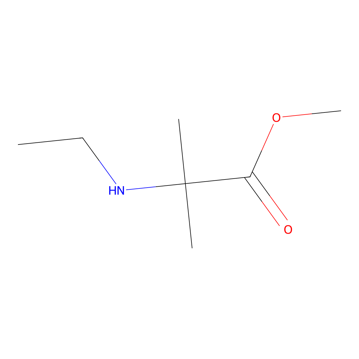 Methyl 2-(ethylamino)-2-methylpropanoate molecular structure, CAS 1157699-72-3