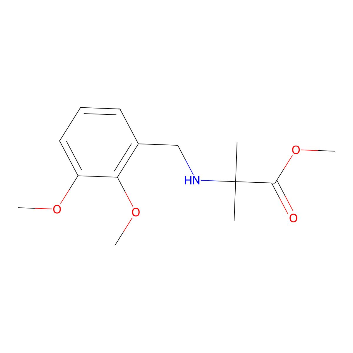 Methyl 2-{[(2,3-dimethoxyphenyl)methyl]amino}-2-methylpropanoate molecular structure, CAS 1157702-34-5