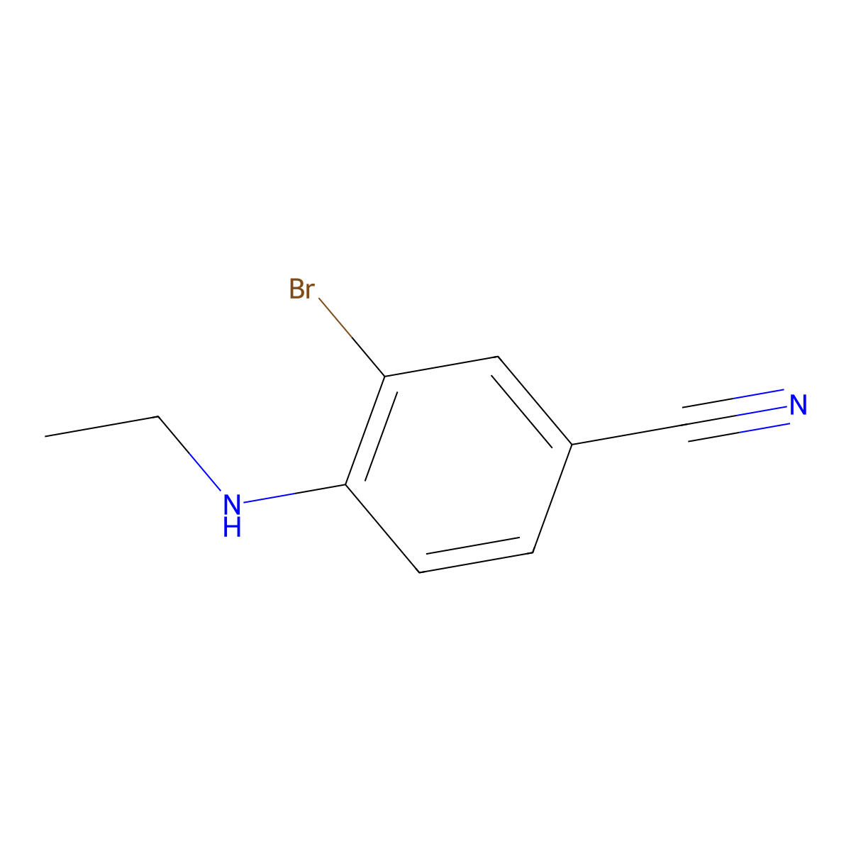 3-Bromo-4-(ethylamino)benzonitrile molecular structure, CAS 1157708-78-5