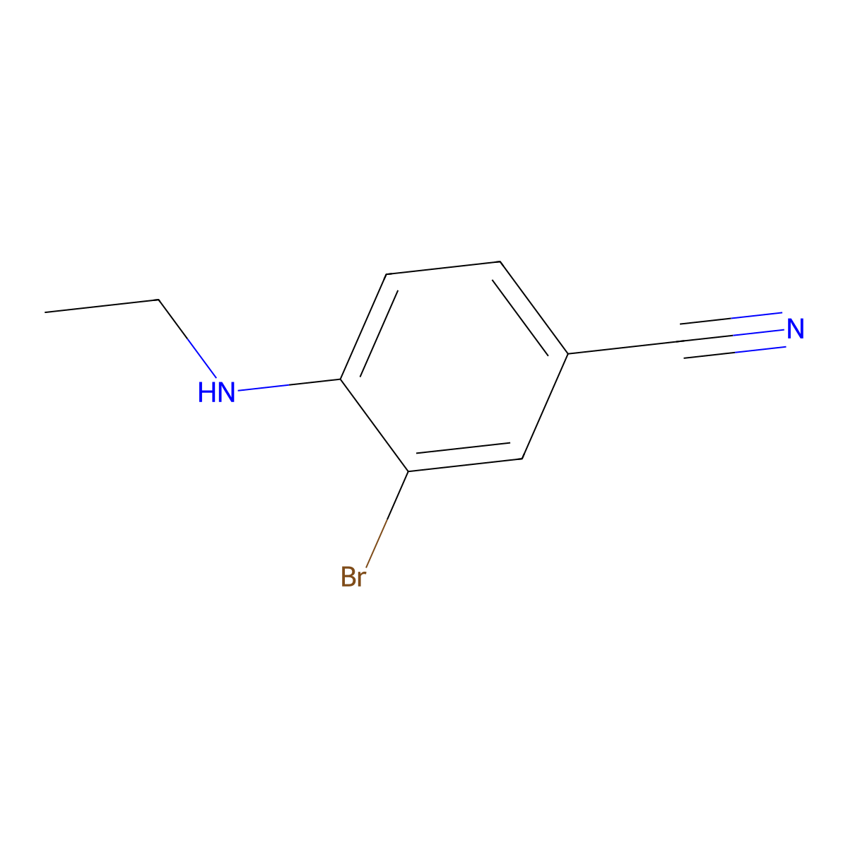 3-Bromo-4-(ethylamino)benzonitrile molecular structure, CAS 1157708-78-5
