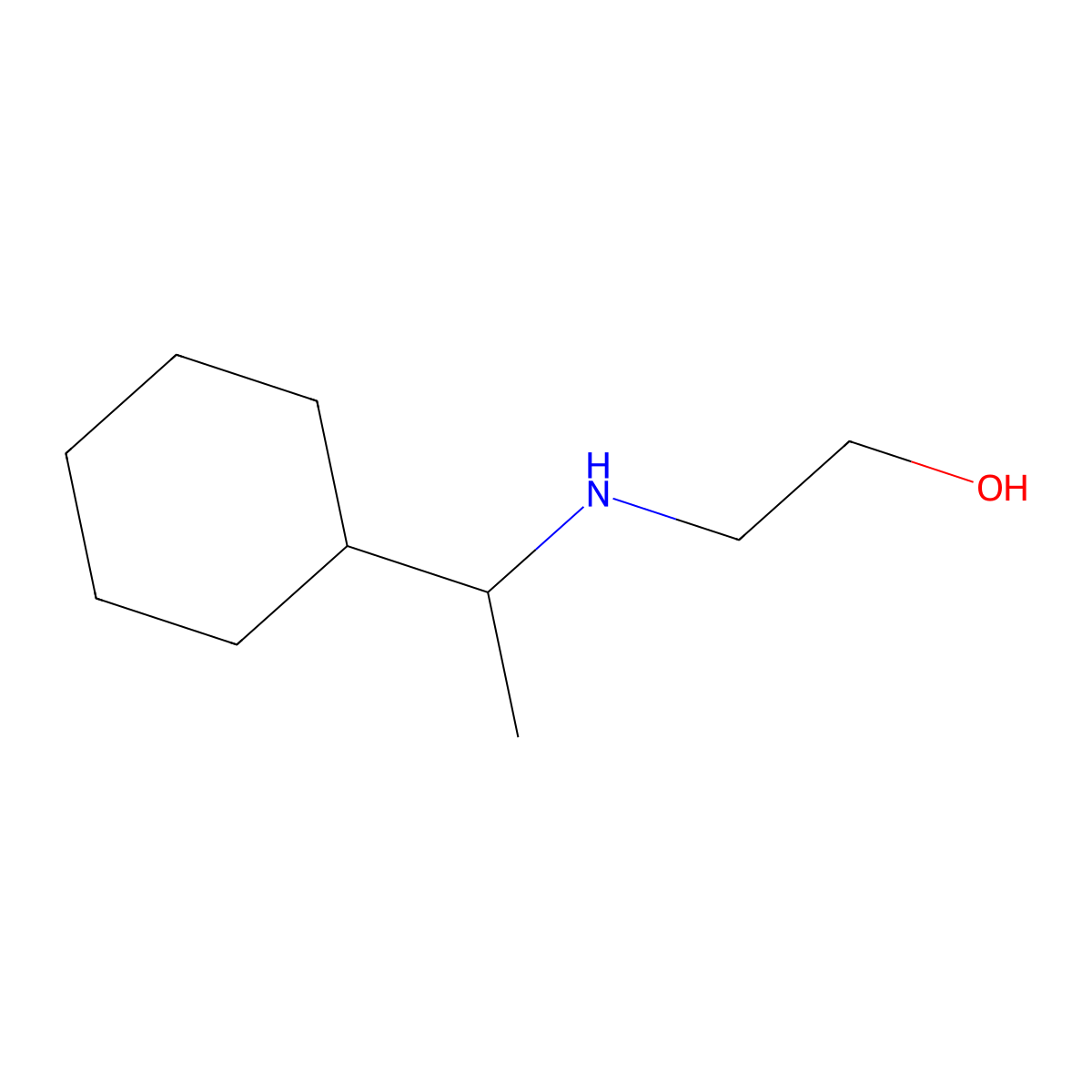 2-[(1-Cyclohexylethyl)amino]ethan-1-ol molecular structure, CAS 1157713-40-0