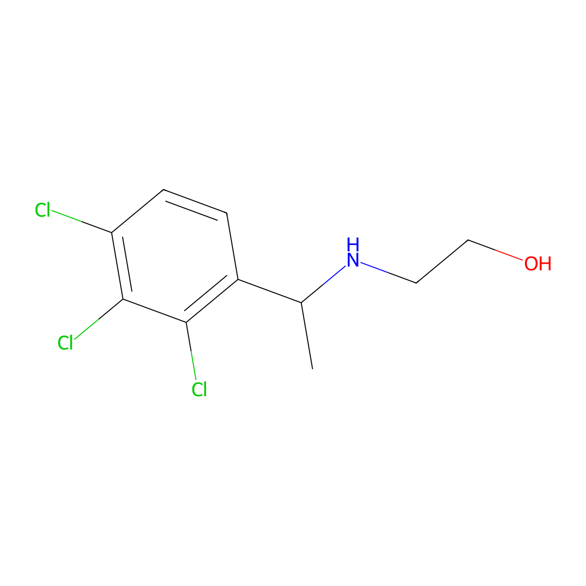 2-{[1-(2,3,4-Trichlorophenyl)ethyl]amino}ethan-1-ol molecular structure, CAS 1157713-47-7