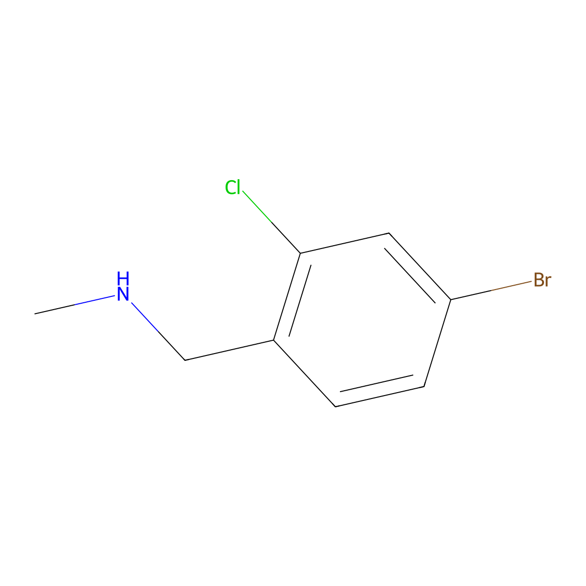 ((4-Bromo-2-chlorophenyl)methyl)(methyl)amine molecular structure, CAS 1157720-01-8