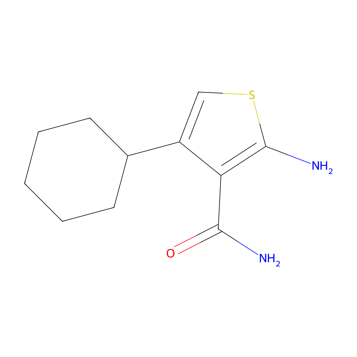 2-Amino-4-cyclohexylthiophene-3-carboxamide molecular structure, CAS 1157721-55-5