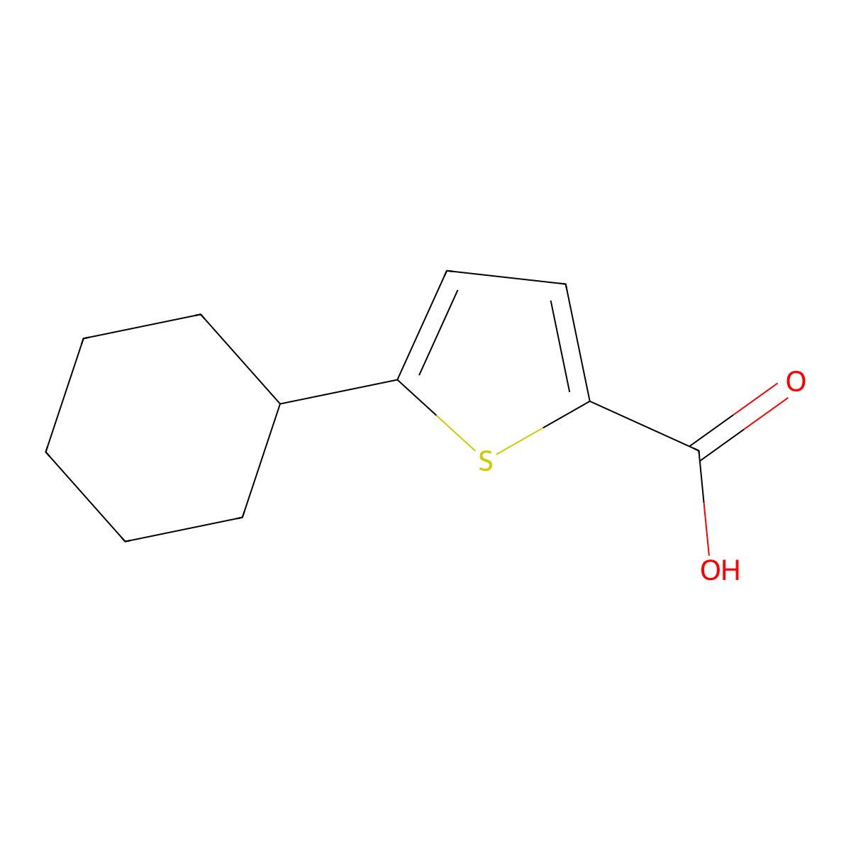 5-Cyclohexylthiophene-2-carboxylic acid molecular structure, CAS 1157723-07-3