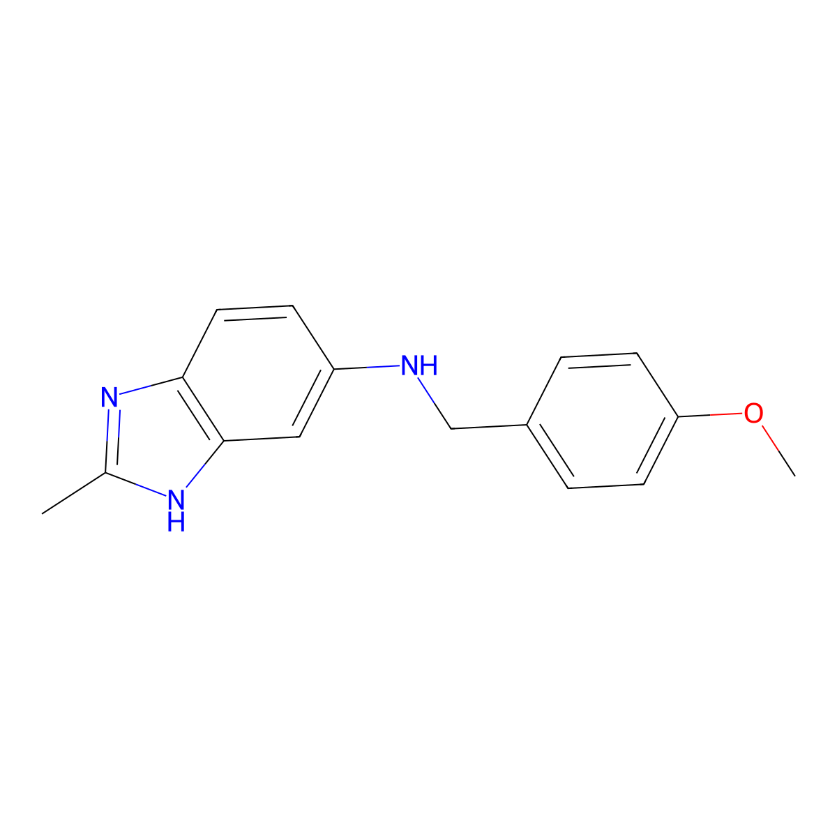 N-[(4-methoxyphenyl)methyl]-2-methyl-1H-1,3-benzodiazol-5-amine molecular structure, CAS 1157739-20-2