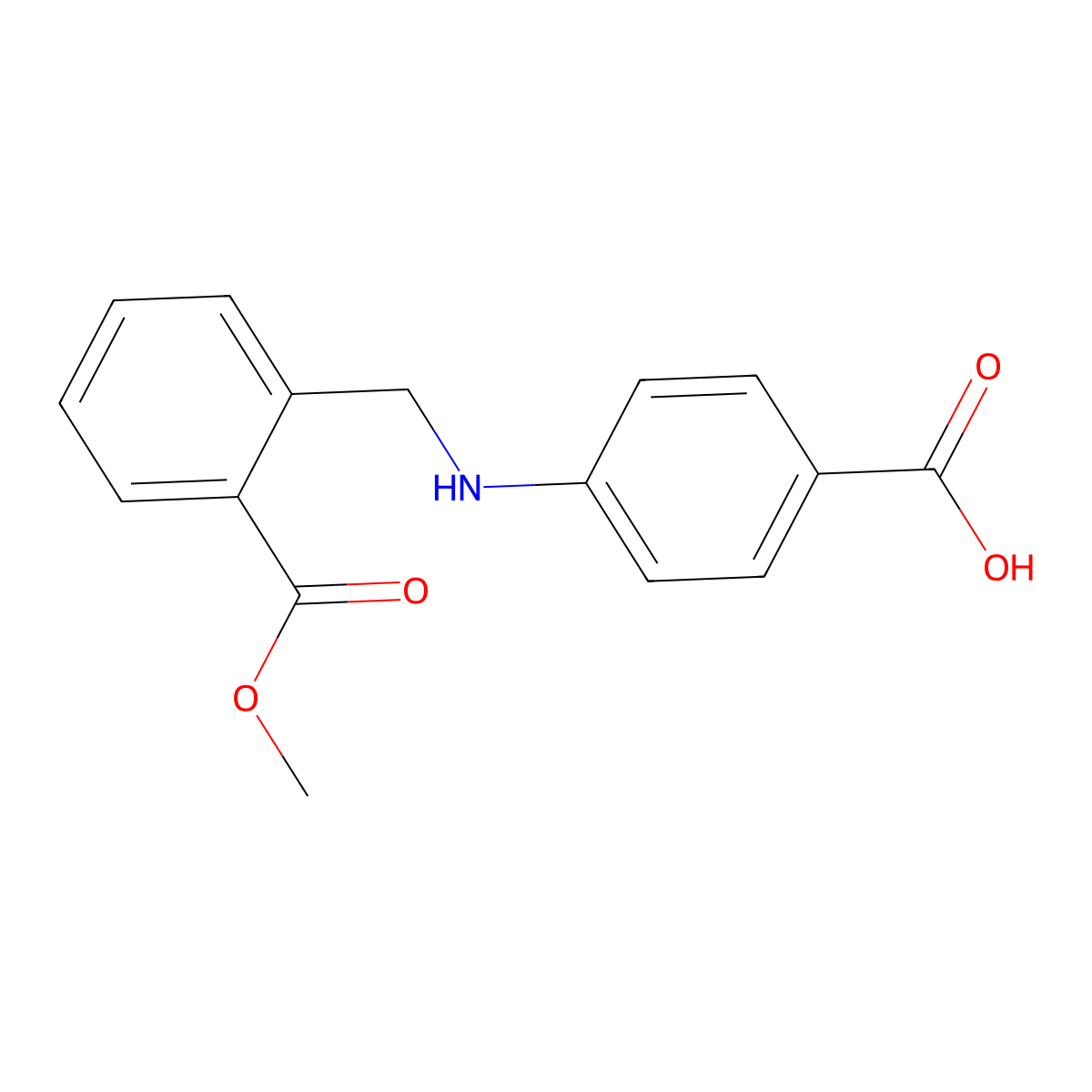 4-({[2-(Methoxycarbonyl)phenyl]methyl}amino)benzoic acid molecular structure, CAS 1157762-04-3