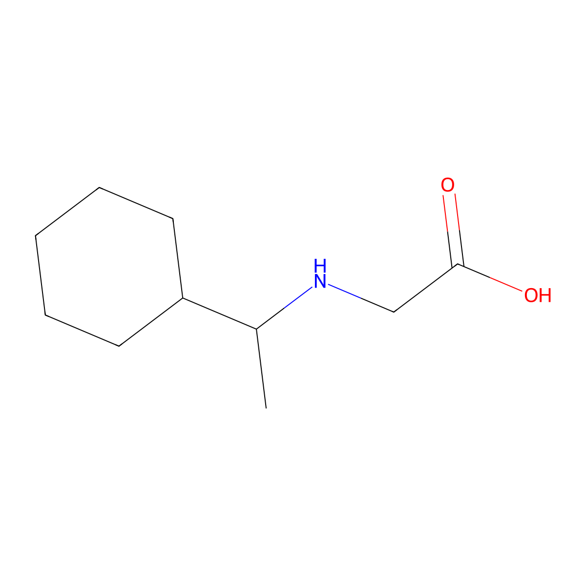 2-[(1-Cyclohexylethyl)amino]acetic acid molecular structure, CAS 1157768-34-7