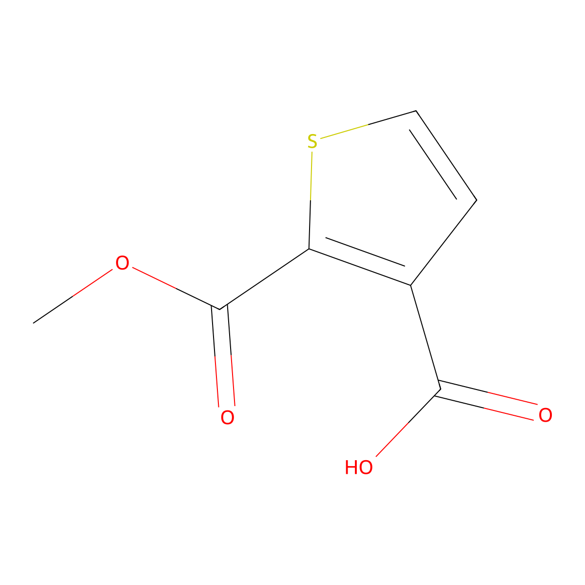 2-(Methoxycarbonyl)thiophene-3-carboxylic acid molecular structure, CAS 115777-72-5