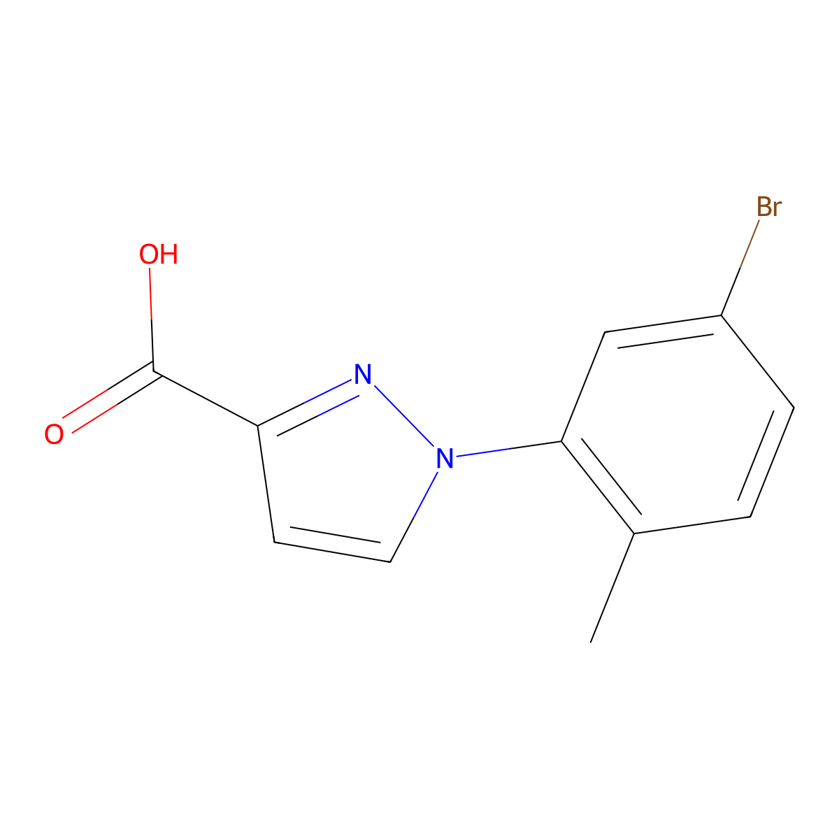 1-(5-Bromo-2-methylphenyl)-1h-pyrazole-3-carboxylic acid molecular structure, CAS 1157775-40-0