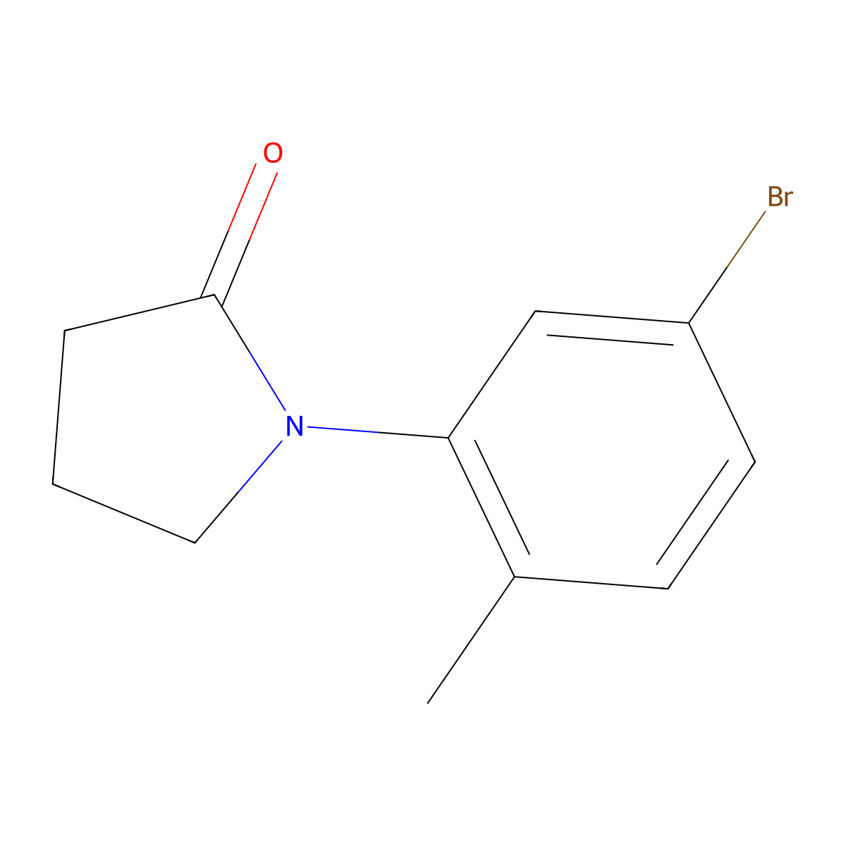 1-(5-Bromo-2-methylphenyl)pyrrolidin-2-one molecular structure, CAS 1157775-71-7