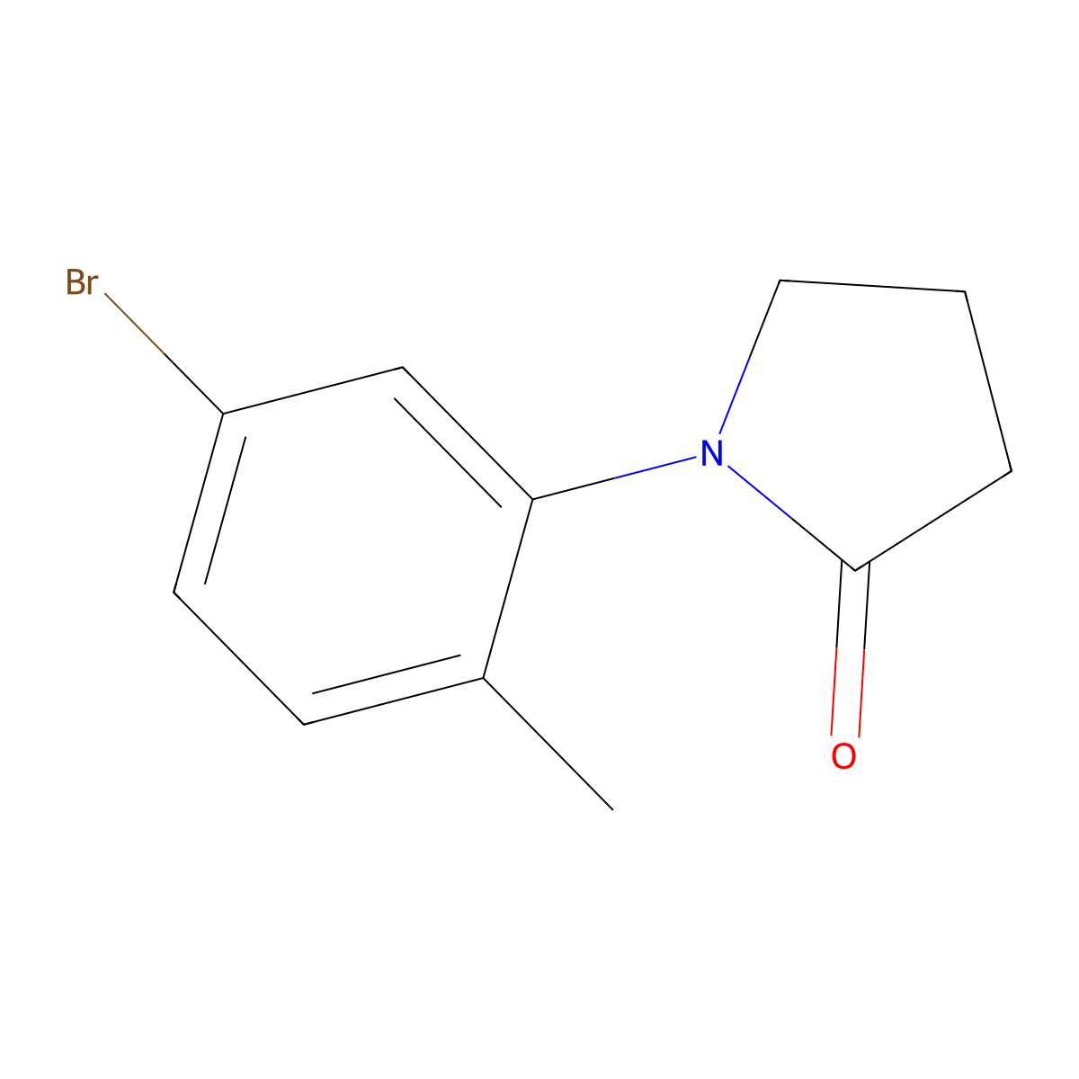 1-(5-Bromo-2-methylphenyl)pyrrolidin-2-one molecular structure, CAS 1157775-71-7