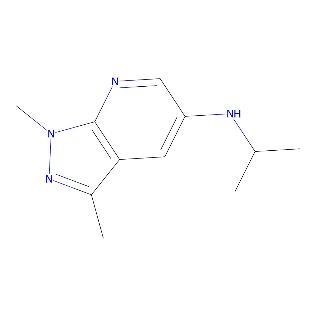 1,3-dimethyl-N-(propan-2-yl)-1H-pyrazolo[3,4-b]pyridin-5-amine molecular structure, CAS 1157781-23-1