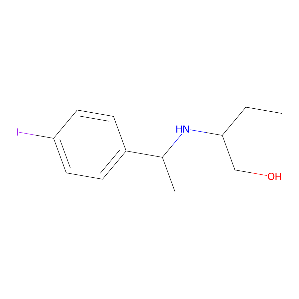 2-((1-(4-Iodophenyl)ethyl)amino)butan-1-ol molecular structure, CAS 1157785-38-0