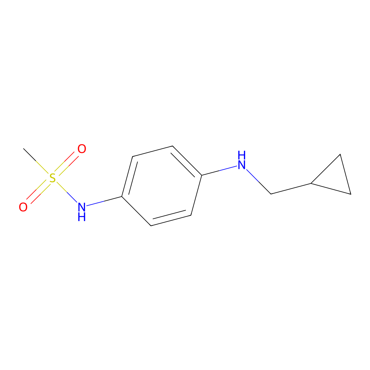 N-{4-[(cyclopropylmethyl)amino]phenyl}methanesulfonamide molecular structure, CAS 1157790-39-0