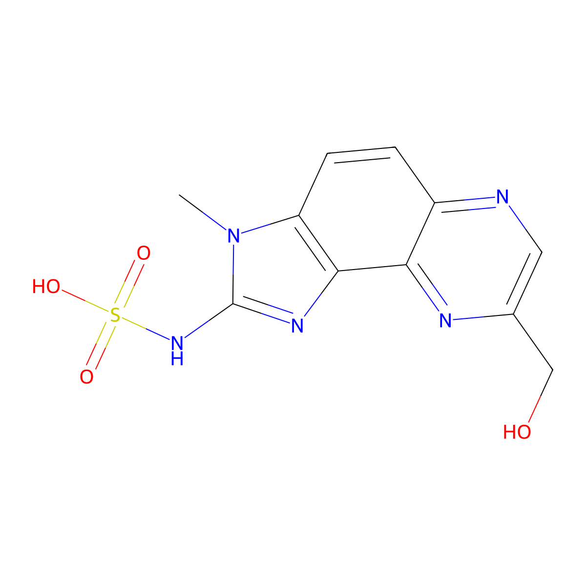 N-(8-Hydroxymethyl-3-methylimidazo(4,5-f)quinoxalin-2-yl)sulfamic acid molecular structure, CAS 115781-41-4