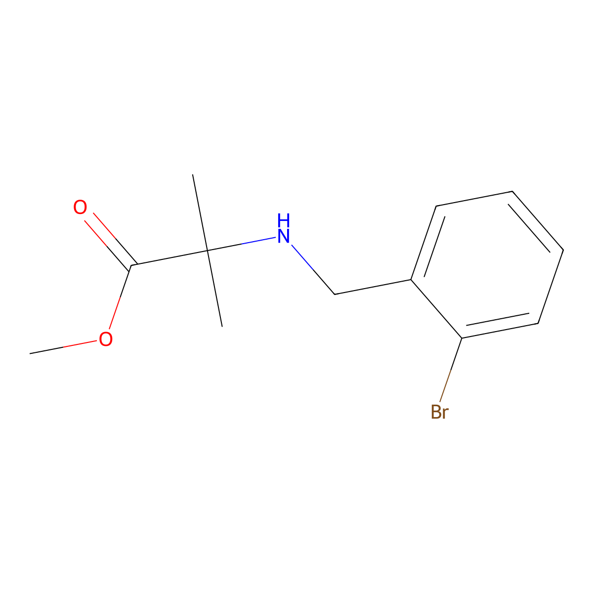 Methyl 2-{[(2-bromophenyl)methyl]amino}-2-methylpropanoate molecular structure, CAS 1157814-88-4