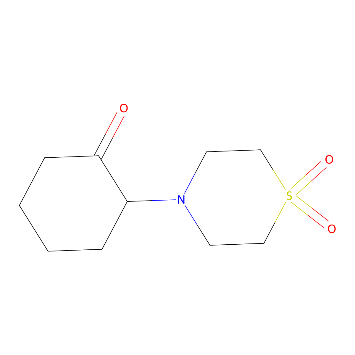 4-(2-Oxocyclohexyl)-1lambda6-thiomorpholine-1,1-dione molecular structure, CAS 1157825-57-4